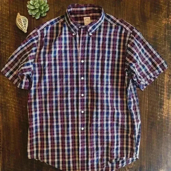 Brooks Brothers | Plaid Short Sleeve Button Down - Picture 1 of 6